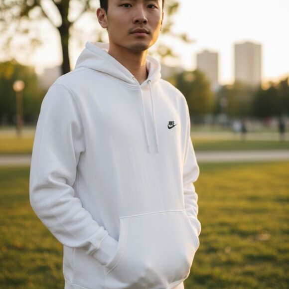 Nike Club Men's White Pullover Hoodie, NWT, Multiple Sizes - Picture 3 of 5